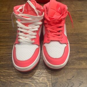 Air Jordan Retro High Pink and White Sneakers